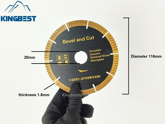 116mm Porcelain Ceramic Cutting and Bevel Blade/Discs for Angle Grinder/Mica Machine