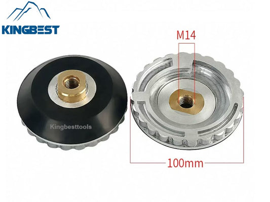4\" 5\" M14 Aluminum Snail Lock Adapter with Rubber Polishing Pads Backer