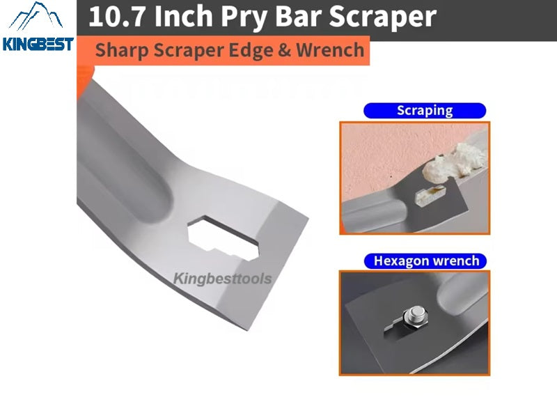 Stainless Steel Crowbars Pry Bar Scraper Nail Puller Multi-Functional Scraper Free Shipping to US mainland only A01