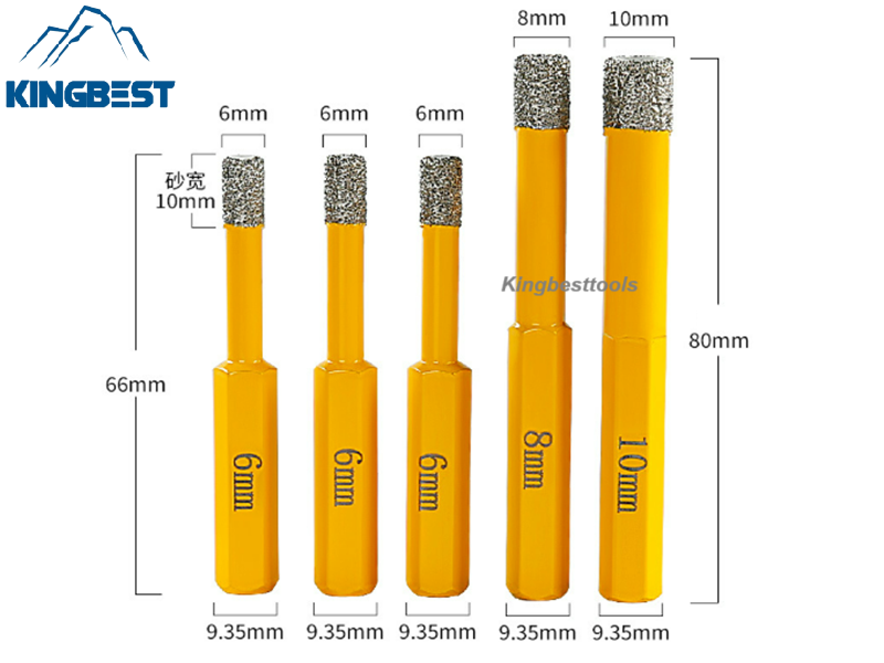 Dry Tile Drilling Set Brazing Hole Opener For Quartz Marble Glass (5 pcs/pack)