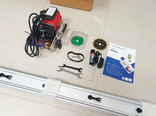 Portable rail cutting machine for beveling and straightly cut for stones