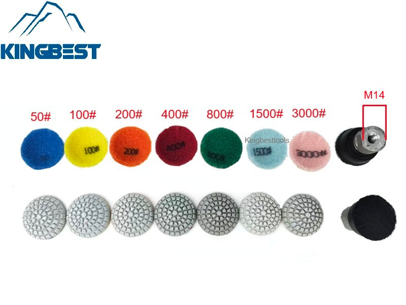 7 step Curved Wet Polishing Pad 2 Inch Pads