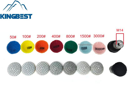 7 step Curved Wet Polishing Pad 2 Inch Pads