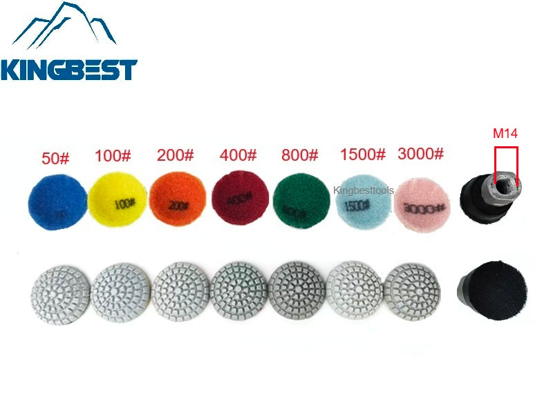 7 step Curved Wet Polishing Pad 2 Inch Pads