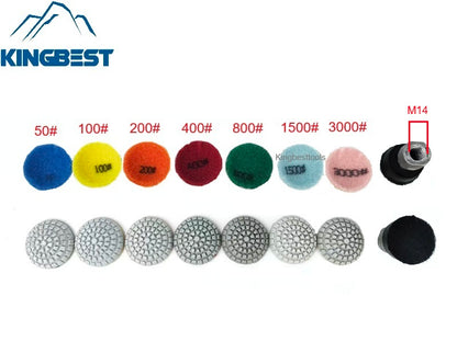 7 step Curved Wet Polishing Pad 2 Inch Pads