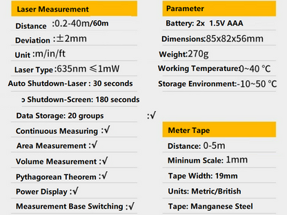 Promotion! Multi-Functional Laser Tape Meter Free Shipping to US Mainland Only A01