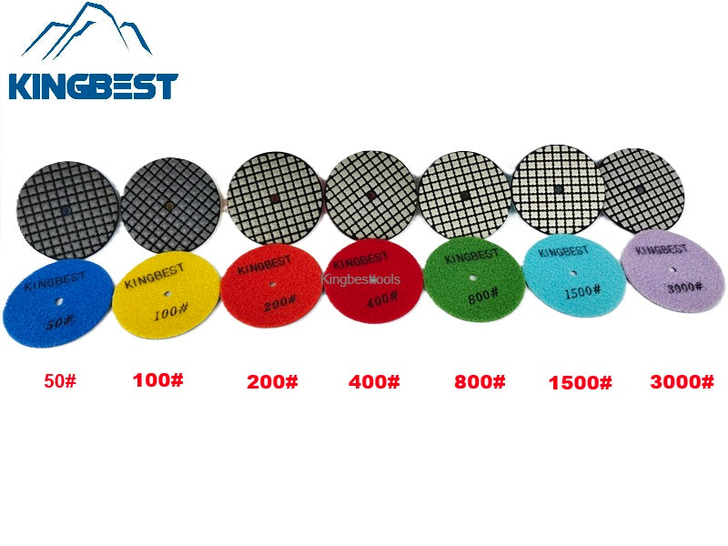 Top 7 Steps Dry Polishing Pads/Sandpapers 100mm