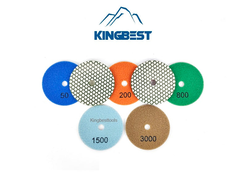 7 steps high quality dry polishing pads 100mm