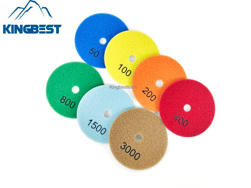 7 steps high quality dry polishing pads 100mm