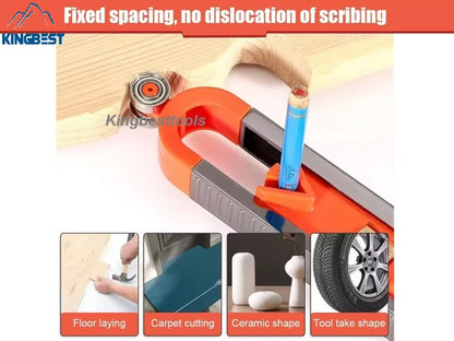 Portable Contour Gauge Measuring Tool With Adjustable Lock Floor Tile Woodworkers Edge Rule Template-free shipping