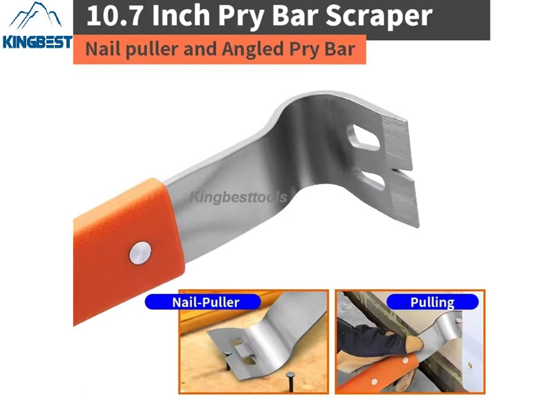 Stainless Steel Crowbars Pry Bar Scraper Nail Puller Multi-Functional Scraper Free Shipping to US mainland only A01