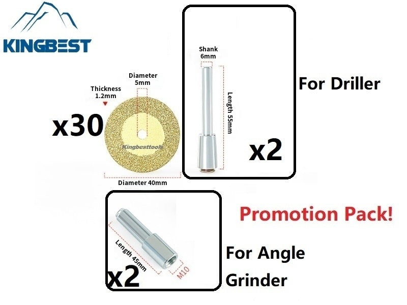 40mm/5mm Golden Mini Cutting Blade Diameter (30pcs + 4rods = 1 set) - Free Shipping