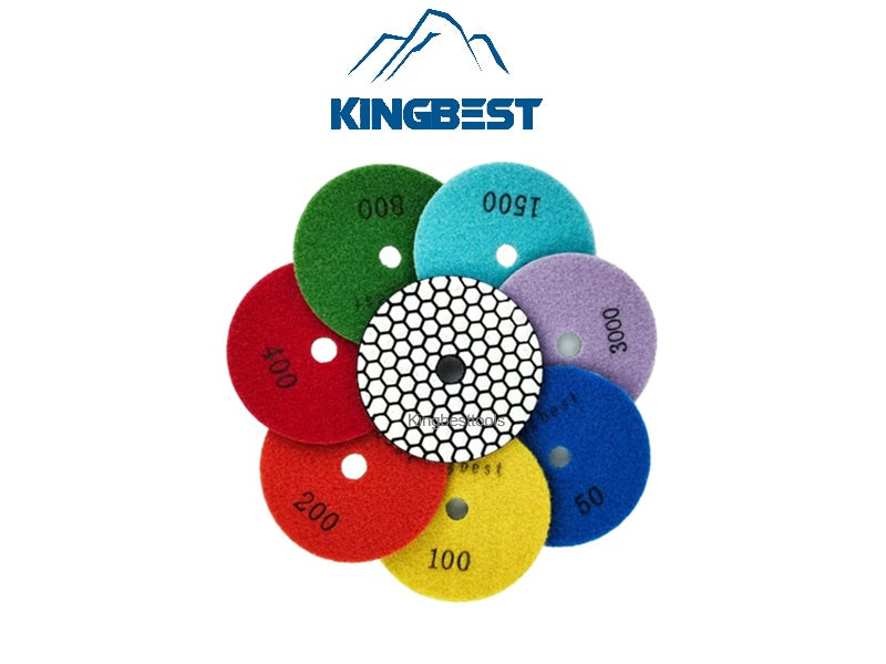 7 Step Dry Polishing Pads/Sandpapers 100mm