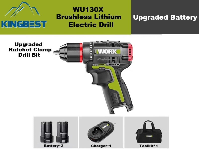 12V cordless drill with compatible battery charger for hand drilling, high-performance brushless battery-powered drill free shipping
