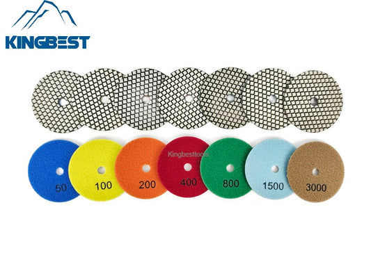 7 steps high quality dry polishing pads 100mm