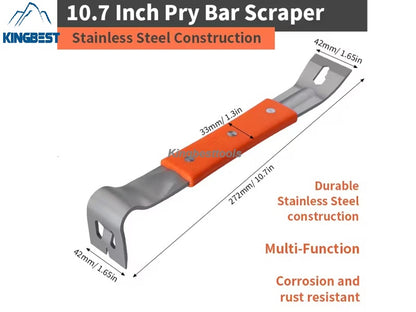 Stainless Steel Crowbars Pry Bar Scraper Nail Puller Multi-Functional Scraper Free Shipping to US mainland only A01