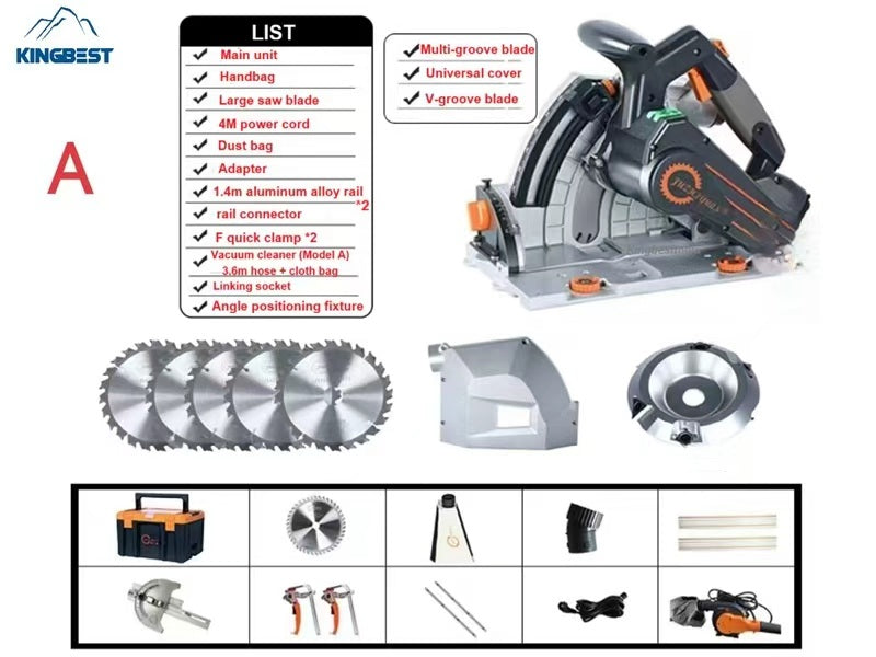 New portable brushless track saw, professional woodworking precision circular track saw free shipping.