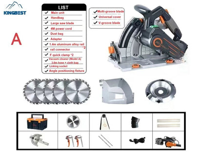 New portable brushless track saw, professional woodworking precision circular track saw free shipping.