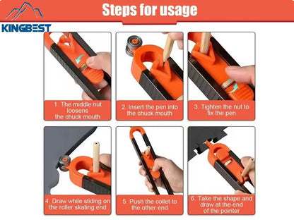 Portable Contour Gauge Measuring Tool With Adjustable Lock Floor Tile Woodworkers Edge Rule Template-free shipping