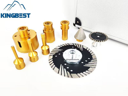 9 PCS Universal Diamond Bit Set Cutting Grinding and Drilling Kit with M14 Free Shipping
