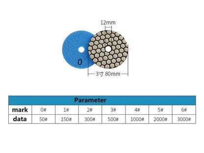 Dry Polishing Pads/Sandpapers 80mm