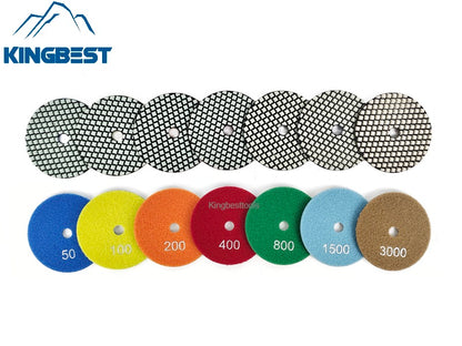 7 steps dry polishing pads 100mm