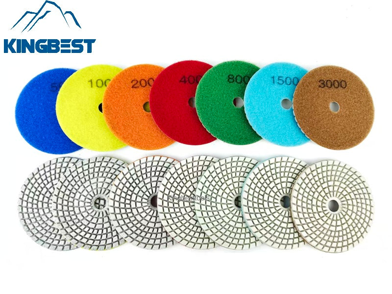 7 steps High Quality Wet Polishing Pads/Sandpapers 100mm