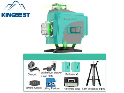 16-line green laser level, 4D laser floor and wall leveling tool, shockproof, drop-proof, and rotatable level free shipping