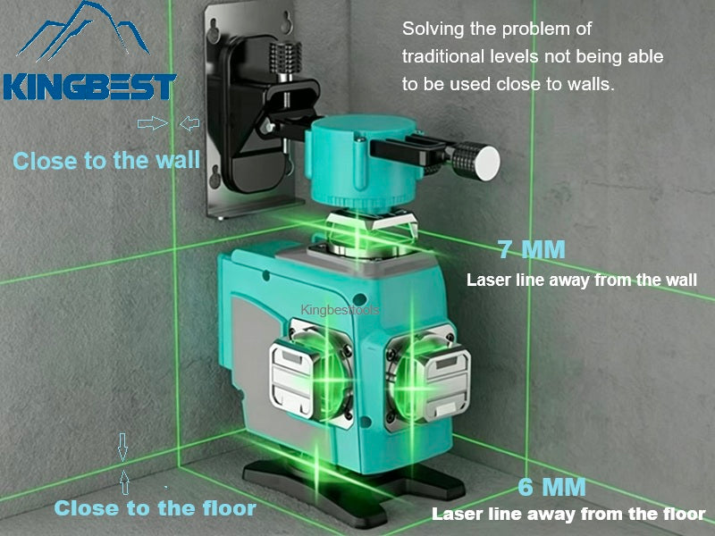 16-line green laser level, 4D laser floor and wall leveling tool, shockproof, drop-proof, and rotatable level free shipping