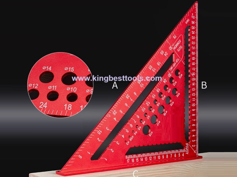 12inch Multifunctional Aluminum Triangle Ruler 90 Degree Right Angle Ruler 45 Degree Angle Ruler High Precision Free Shipping
